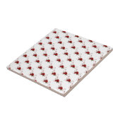 Carreau de céramique fleur rose rouge (Côté)
