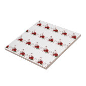 Carreau de céramique fleur rouge rose (Côté)