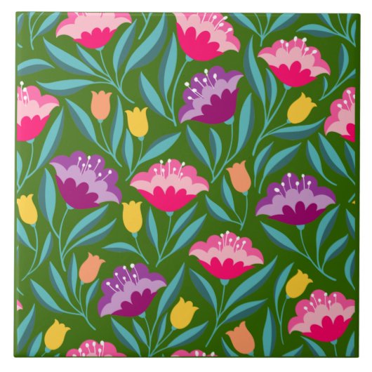Carreau de céramique floral (Devant)