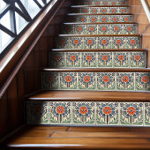 Carreau de céramique floral Art Nouveau Bloom