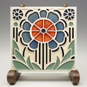 Carreau de céramique floral Art Nouveau Bloom