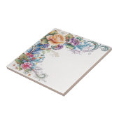 Carreau de céramique floral fleurs  (Côté)