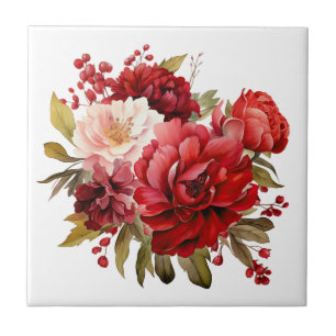 Carreau de céramique floral pour les fêtes