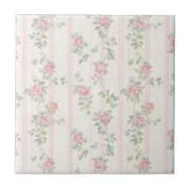 Carreau de céramique floral rose rose