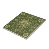 Carreau de céramique floral vert (Côté)
