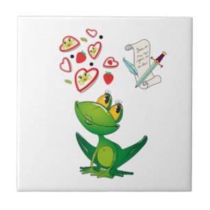 Carreau de céramique Grenouille en notes d'amour A