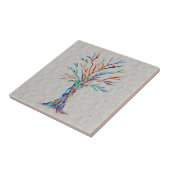 Carreau de céramique gris Arbre de Vie (Côté)