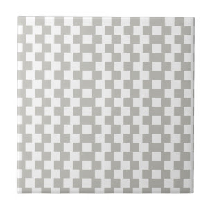 Carreau de céramique gris et blanc à rayures carré