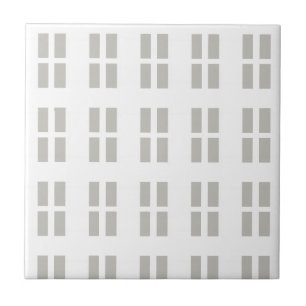 Carreau de céramique gris et blanc à rayures carré