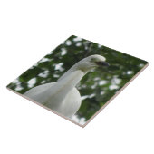 Carreau de céramique gros plan d'aigrette (Côté)