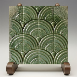 Carreau de céramique inspiré de l'Art nouveau en J