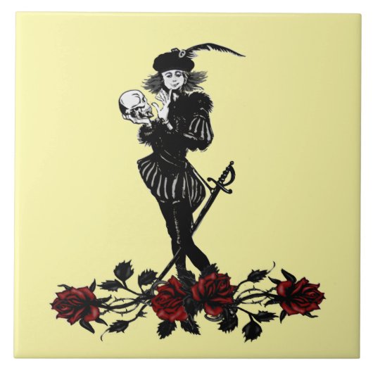 Carreau de céramique jaune Hamlet (Devant)
