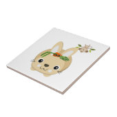 Carreau de céramique Lapin Singe Floral (Côté)