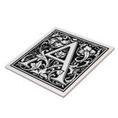 Carreau de céramique - Lettre A monogramme (Côté)