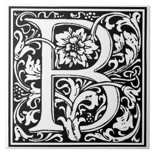 Carreau de céramique - Lettre monogramme B (Devant)