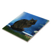Carreau de céramique magique de chat noir (Côté)