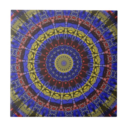 Carreau de céramique mandala décoratif (Devant)