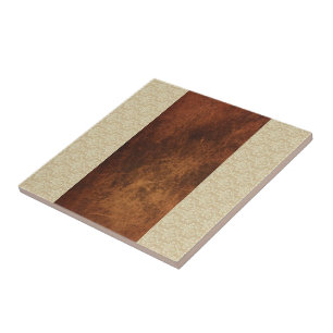 Carreau de céramique marron et beige