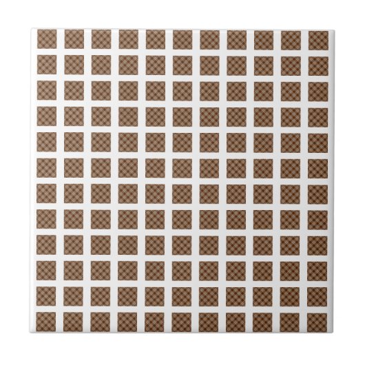 Carreau de céramique marron et blanc à rayures car (Devant)