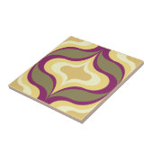 Carreau de céramique marron vert à motif rétro (Côté)