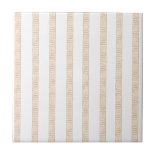 Carreau de céramique moderne classique beige rayé  (Devant)