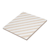 Carreau de céramique moderne classique beige rayé (Côté)