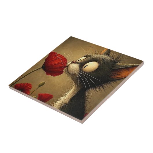 Carreau de céramique moderne classique Chat noir e (Côté)
