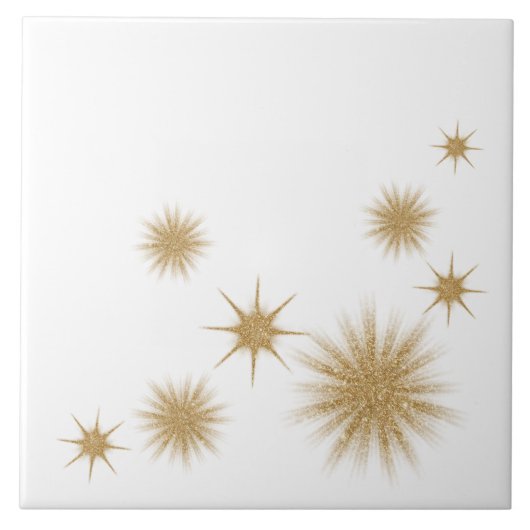 Carreau de céramique moderne Gold Starburst (Devant)