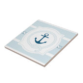 Carreau de céramique nautique bleu de rayures de (Côté)