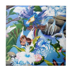 Carreau de céramique peint à la main