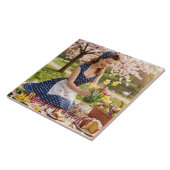 Carreau de céramique : Pique-nique de Pâques (styl (Côté)