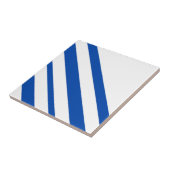 Carreau de céramique rayé bleu et blanc (Côté)