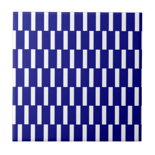 Carreau de céramique rayé bleu et blanc
