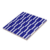 Carreau de céramique rayé bleu et blanc (Côté)