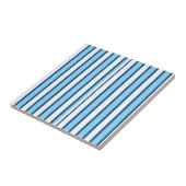 Carreau de céramique rayé bleu et blanc (Côté)