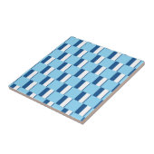 Carreau de céramique rayé bleu et blanc (Côté)