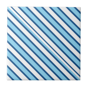 Carreau de céramique rayé bleu et blanc