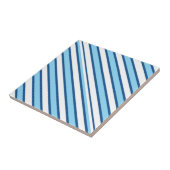 Carreau de céramique rayé bleu et blanc (Côté)