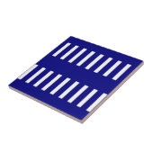 Carreau de céramique rayé bleu et blanc (Côté)