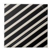 Carreau de céramique rayé noir et beige (Devant)