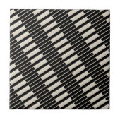 Carreau de céramique rayé noir et beige (Devant)
