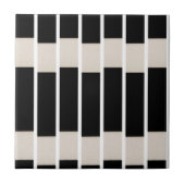 Carreau de céramique rayé noir et beige (Devant)