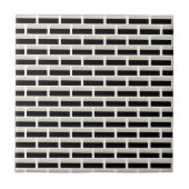 Carreau de céramique rayé noir et blanc (Devant)