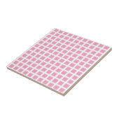 Carreau de céramique rayé rose carré (Côté)