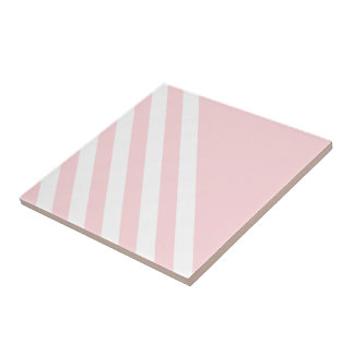 Carreau de céramique rayé rose et blanc