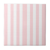 Carreau de céramique rayé rose et blanc (Devant)