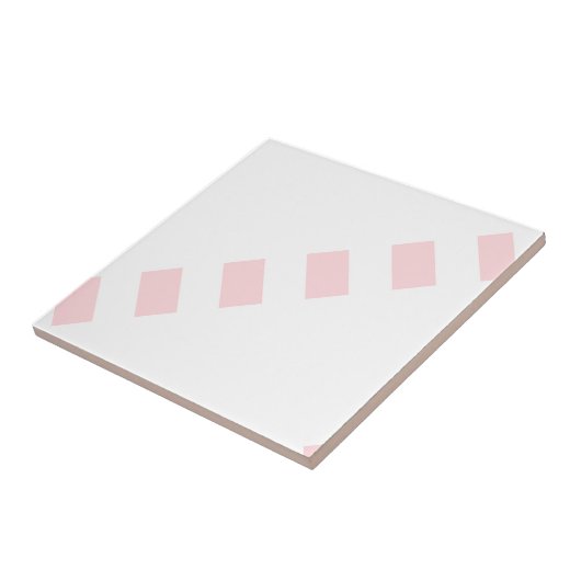 Carreau de céramique rayé rose et blanc rayé (Côté)