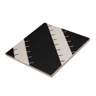 Carreau de céramique rayure noire et beige