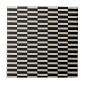 Carreau de céramique rayure noire et beige (Devant)