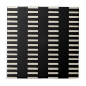 Carreau de céramique rayure noire et beige (Devant)
